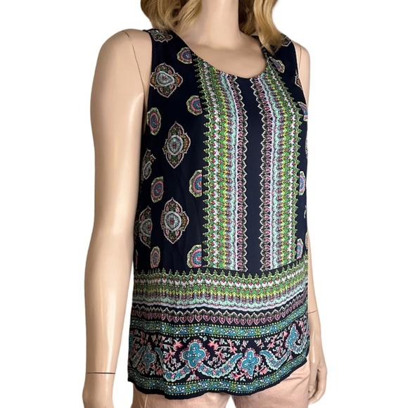 Cynthia Rowley Blouse Top Tank Tunic Sleeveless Colourful Back Button Close - Picture 5 of 15